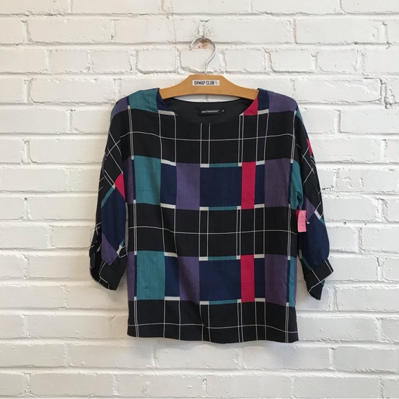 Marimekko Tops - MARIMEKKO black abstract geo print blouse